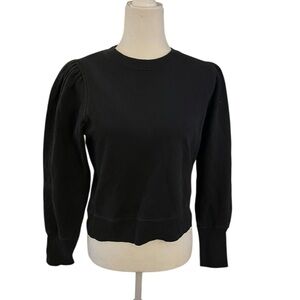 Unsubscribed Faded Black Puff Sleeve Sweatshirt Size Small